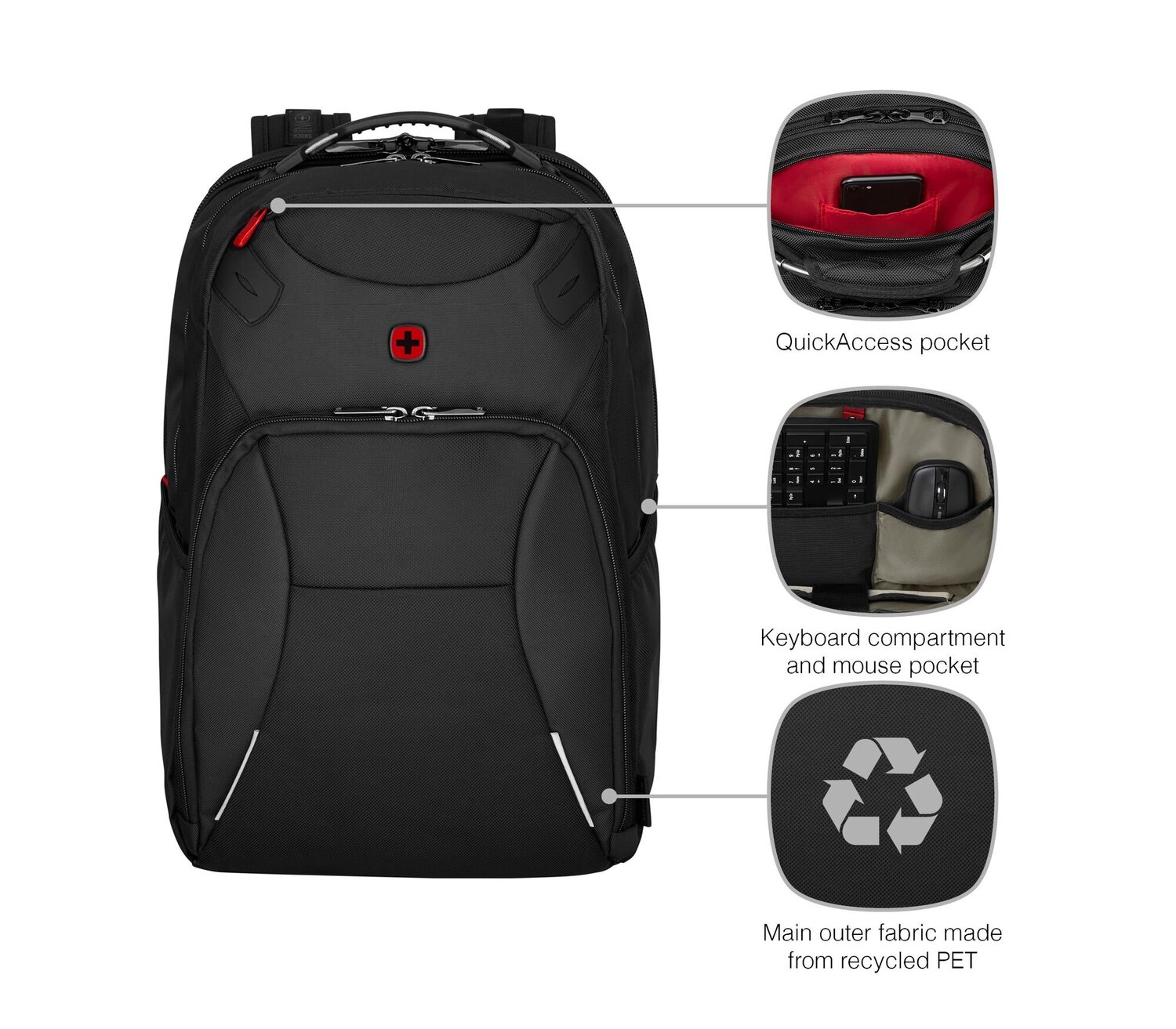 Plecak biznesowy Wenger Cosmic 17\" z technologią Triple Protect - Plecaki z nadrukiem logo | VEBI - zdjęcie 11
