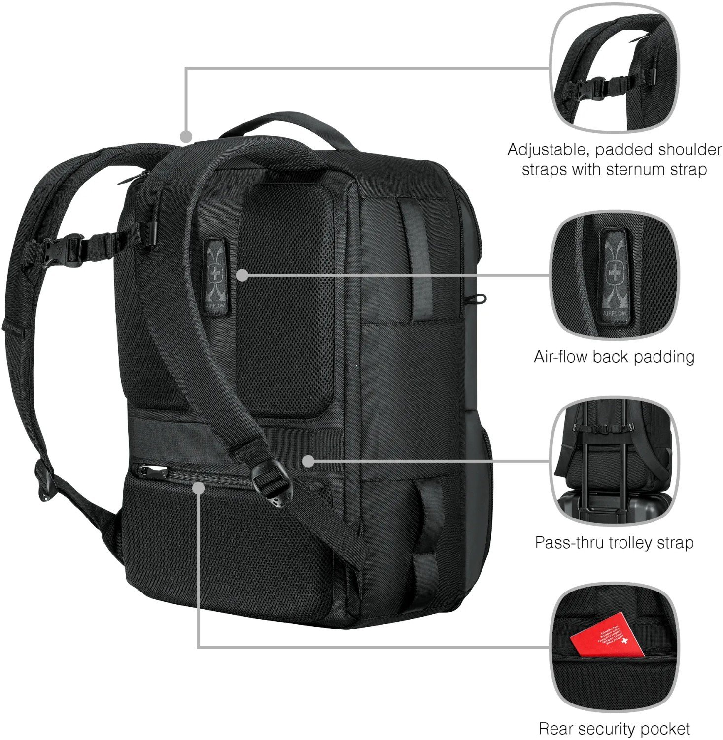Wenger UrbanOne – plecak podróżny na laptopa 15,6'' - Plecaki z nadrukiem logo | VEBI - zdjęcie 11